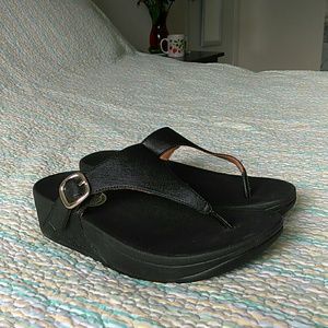 Fitflop Skinny Deluxe 458-001 Black Thong Sandal 5